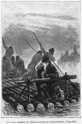 An Old Baikal Boatman Took Command of the Raft, Illustration from 